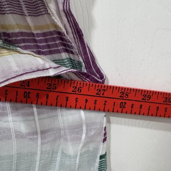 Burning Torch Blouse Size Xsmall Xs Top Shirt Striped‎ Multicolor Cotton - Picture 6 of 8